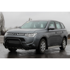 Кенгурятник WT004 Black (нерж.) для Mitsubishi Outlander 2012-2021 рр