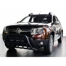 Кенгурятник без напису WT003 Black (нерж.) для Dacia Duster 2008-2018 рр