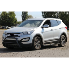 Передня дуга WT003 Black (нерж.) для Hyundai Santa Fe 3 2012-2018 рр