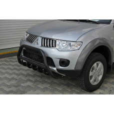 Передній захист WT003 Black (нерж.) для Mitsubishi Pajero Sport 2008-2015 рр