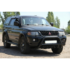 Кенгурятник WT003 Black (нерж) для Mitsubishi Pajero Sport 1996-2007 рр