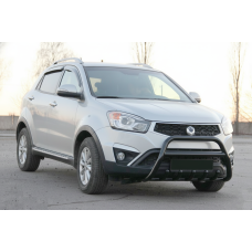 Кенгурятник WT003 Черный (Нержавеющая сталь) для SsangYong Korando 2010-2019 гг