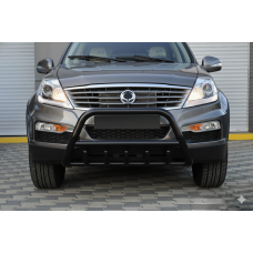 Кенгурятник WT003 Black (нерж) для SsangYong Rexton I 2001-2017 рр