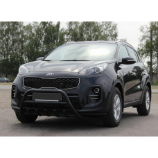 Кенгурятник WT003 Черный Нержавейка для Kia Sportage 2015-2021 гг