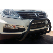 Кенгурятник WT004 Black (нерж) для SsangYong Rexton I 2001-2017 рр