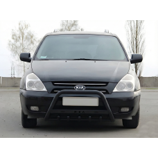 Кенгурятник WT004 Черный (Нержавейка) для Kia Carnival 2002-2013 гг