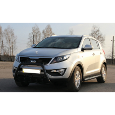 Кенгурятник WT004 Black (нерж) для Kia Sportage 2010-2015 рр