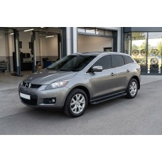 Бокові пороги Allmond Black (2 шт., Алюміній) для Mazda CX-7 2006-2012 рр