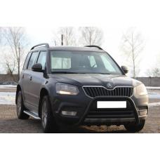 Кенгурятник WT003 Black (нерж) для Skoda Yeti 2009-2017 рр