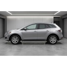 Бокові пороги Tayga Grey (2 шт., алюміній) для Mazda CX-7 2006-2012 рр