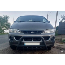 Кенгурятник WT003 Black (нерж) для Hyundai H200, H1, Starex 1998-2007 рр