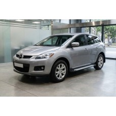 Бокові пороги Allmond Grey (2 шт., алюм) для Mazda CX-7 2006-2012 рр