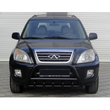 Кенгурятник WT003 Black (нерж) для Chery Tiggo 1 2005-2016 рр