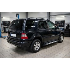 Бокові пороги Line (2 шт., Алюміній) для Mercedes ML W163 1997-2005 рр