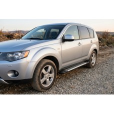Бокові пороги Line (2 шт., Алюміній) для Mitsubishi Outlander 2006-2012 рр