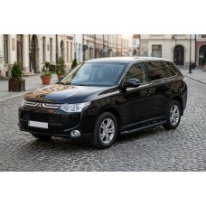 Боковые Подножки Allmond Black (2 шт., Алюминий) для Mitsubishi Outlander 2012-2021 гг