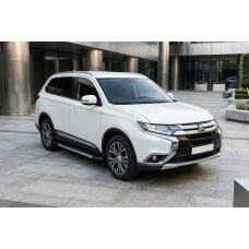 Боковые пороги RedLine V1 (2 шт., алюминий) для Mitsubishi Outlander 2012-2021 гг