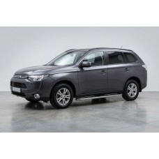 Бокові пороги Maydos V1 (2 шт., Алюміній -2026 нерж) для Mitsubishi Outlander 2012-2021 рр