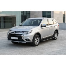 Бокові пороги Bosphorus Black (2 шт., Алюміній) для Mitsubishi Outlander 2012-2021 рр
