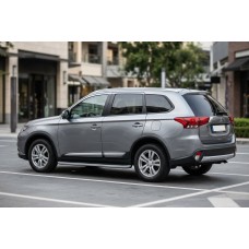 Бокові пороги Tayga Grey (2 шт., Алюміній) для Mitsubishi Outlander 2012-2021 рр