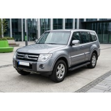 Боковые Подножки Allmond Black (2 шт., Алюминий) для Mitsubishi Pajero Wagon IV 2006-2021 гг