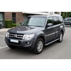 Бокові пороги Tayga (2 шт., Алюміній) для Mitsubishi Pajero Wagon IV 2006-2021 рр