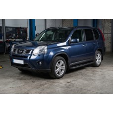 Бокові пороги Bosphorus Black (2 шт., Алюміній) для Nissan X-trail T31 2007-2014 рр