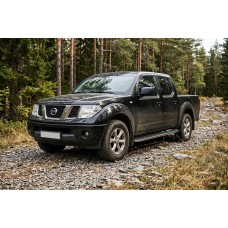 Боковые Подножки Maydos V1 (2 шт., Алюминий и Нержавейка) для Nissan Navara 2006-2015 гг