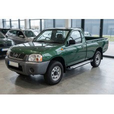 Бокові пороги Allmond Grey (2 шт., алюміній) для Nissan NP300 1999-2015 рр