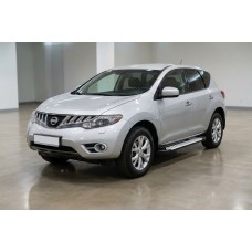 Бокові пороги Allmond Grey (2 шт., алюм.) для Nissan Murano 2008-2014 рр