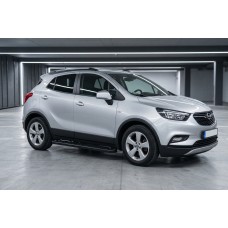 Бокові пороги Allmond Black (2 шт., алюміній) для Opel Mokka 2012-2021 рр