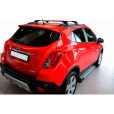 Бокові пороги Allmond Grey (2 шт., алюміній) для Opel Mokka 2012-2021 рр