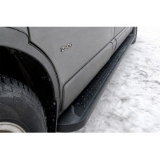 Бокові пороги Allmond Black (2 шт., Алюміній) Довга база для Renault Trafic 2001-2015 рр