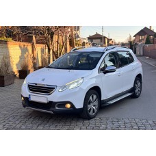 Бокові пороги Allmond Grey (2 шт., алюміній) для Peugeot 2008 2013-2019 рр
