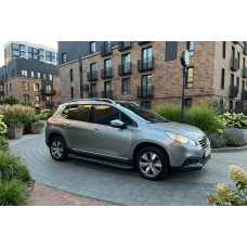 Бокові пороги Allmond Black (2 шт., алюміній) для Peugeot 2008 2013-2019 рр