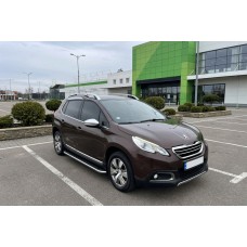 Бокові пороги Maydos V1 (2 шт., Алюміній -2026 нерж) для Peugeot 2008 2013-2019 рр