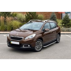 Бокові пороги Tayga Grey (2 шт., алюміній) для Peugeot 2008 2013-2019 рр