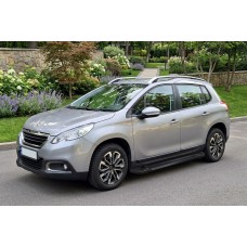 Бокові пороги RedLine Black (2 шт., Алюміній) для Peugeot 2008 2013-2019 рр
