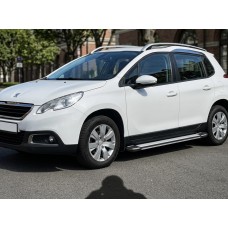 Бокові пороги Rainbow (2 шт., алюміній) для Peugeot 2008 2013-2019 рр