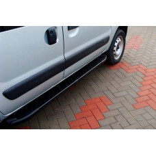 Бокові пороги Allmond Black (2 шт., алюміній) для Renault Kangoo 1998-2008 рр
