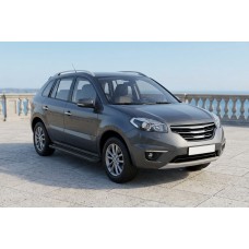 Бокові пороги Allmond Black (2 шт., Алюміній) для Renault Koleos 2008-2016 рр