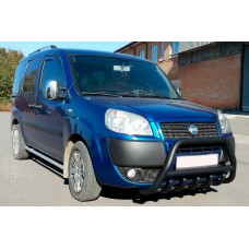 Кенгурятник WT003 Black (нерж) для Fiat Doblo I 2005-2010 гг