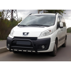Кенгурятник WT003 Black (нерж) для Peugeot Expert 2007-2016 рр