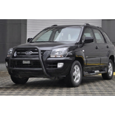 Кенгурятник WT018 Black (нерж.) для Kia Sportage 2004-2010 гг