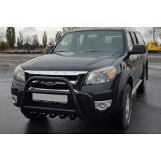 Кенгурятник QT008 Black (нерж) для Ford Ranger 2007-2011 гг