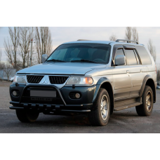 Передній захист ST015WT Black (нерж) для Mitsubishi Pajero Sport 1996-2007 рр