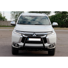Кенгурятник WT008 Black (нерж) для Mitsubishi Pajero Sport 2015- гг