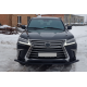 Передняя защита ST014 Black (2015-2026, нерж) для Lexus LX570/450d
