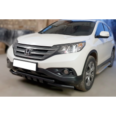 Передній захист Shark Black (нерж) для Honda CRV 2012-2016 рр