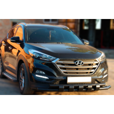 Передняя защита Shark Black (нерж) для Hyundai Tucson TL 2016-2021 гг